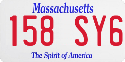 MA license plate 158SY6