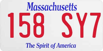 MA license plate 158SY7