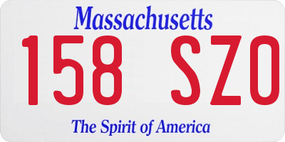 MA license plate 158SZ0