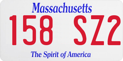 MA license plate 158SZ2