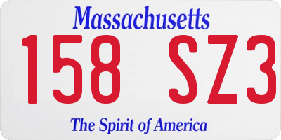 MA license plate 158SZ3