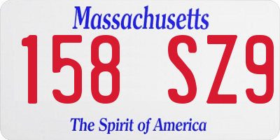 MA license plate 158SZ9