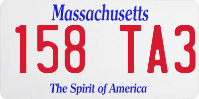 MA license plate 158TA3