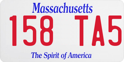 MA license plate 158TA5