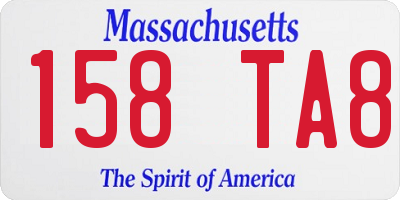 MA license plate 158TA8