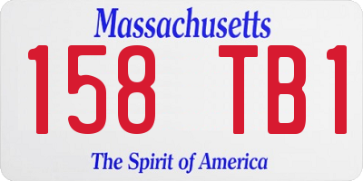 MA license plate 158TB1