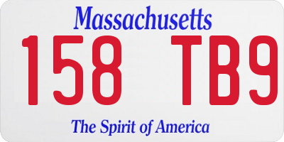 MA license plate 158TB9