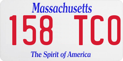 MA license plate 158TC0