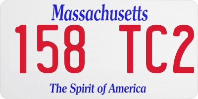 MA license plate 158TC2