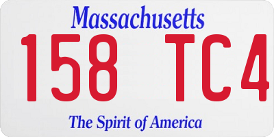 MA license plate 158TC4