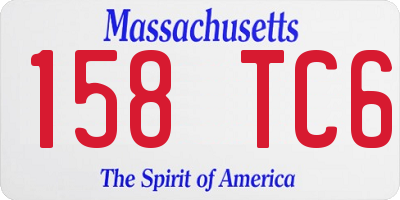 MA license plate 158TC6