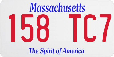 MA license plate 158TC7