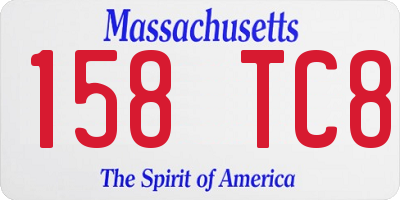 MA license plate 158TC8