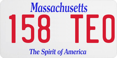 MA license plate 158TE0