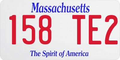 MA license plate 158TE2