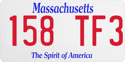 MA license plate 158TF3