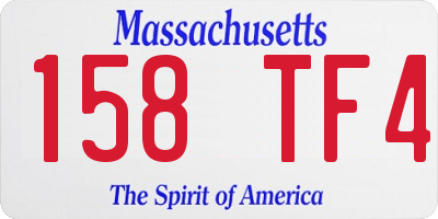 MA license plate 158TF4