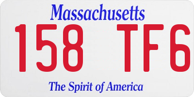 MA license plate 158TF6