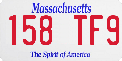 MA license plate 158TF9