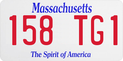 MA license plate 158TG1