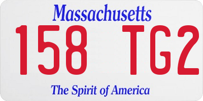 MA license plate 158TG2