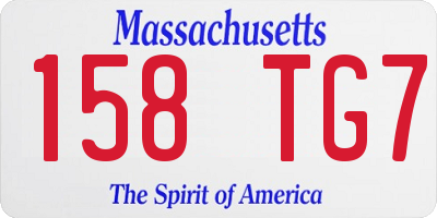 MA license plate 158TG7