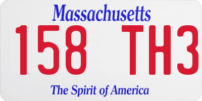 MA license plate 158TH3