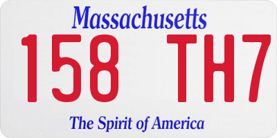 MA license plate 158TH7