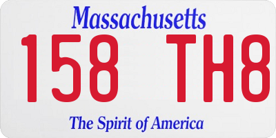 MA license plate 158TH8