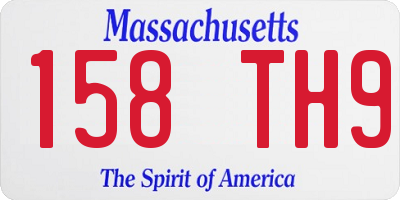 MA license plate 158TH9