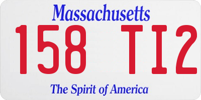 MA license plate 158TI2