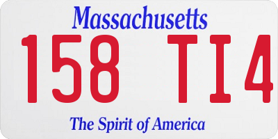MA license plate 158TI4