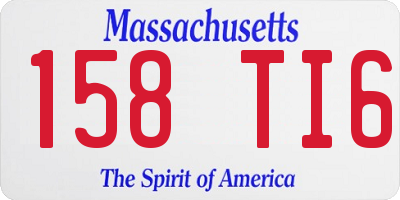 MA license plate 158TI6