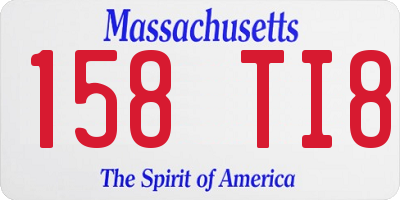 MA license plate 158TI8