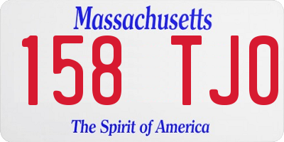 MA license plate 158TJ0