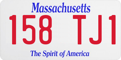 MA license plate 158TJ1