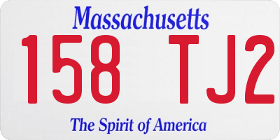 MA license plate 158TJ2