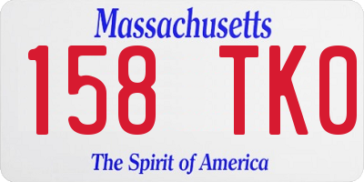 MA license plate 158TK0