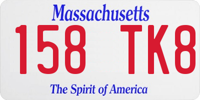 MA license plate 158TK8