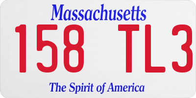 MA license plate 158TL3