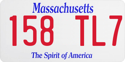 MA license plate 158TL7