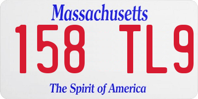 MA license plate 158TL9