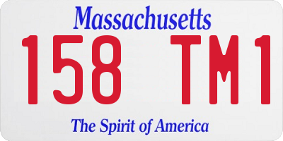 MA license plate 158TM1