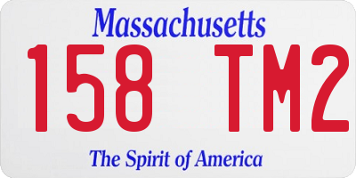 MA license plate 158TM2
