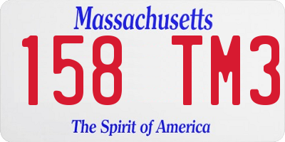 MA license plate 158TM3