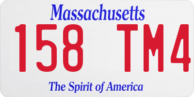 MA license plate 158TM4