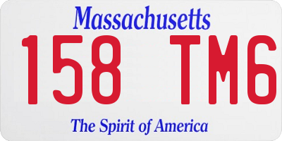 MA license plate 158TM6