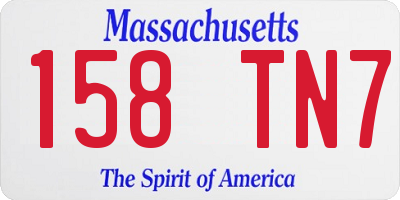 MA license plate 158TN7
