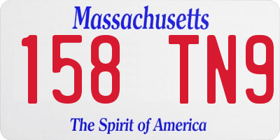 MA license plate 158TN9