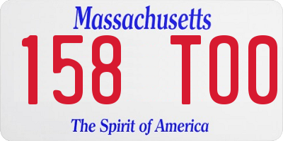 MA license plate 158TO0